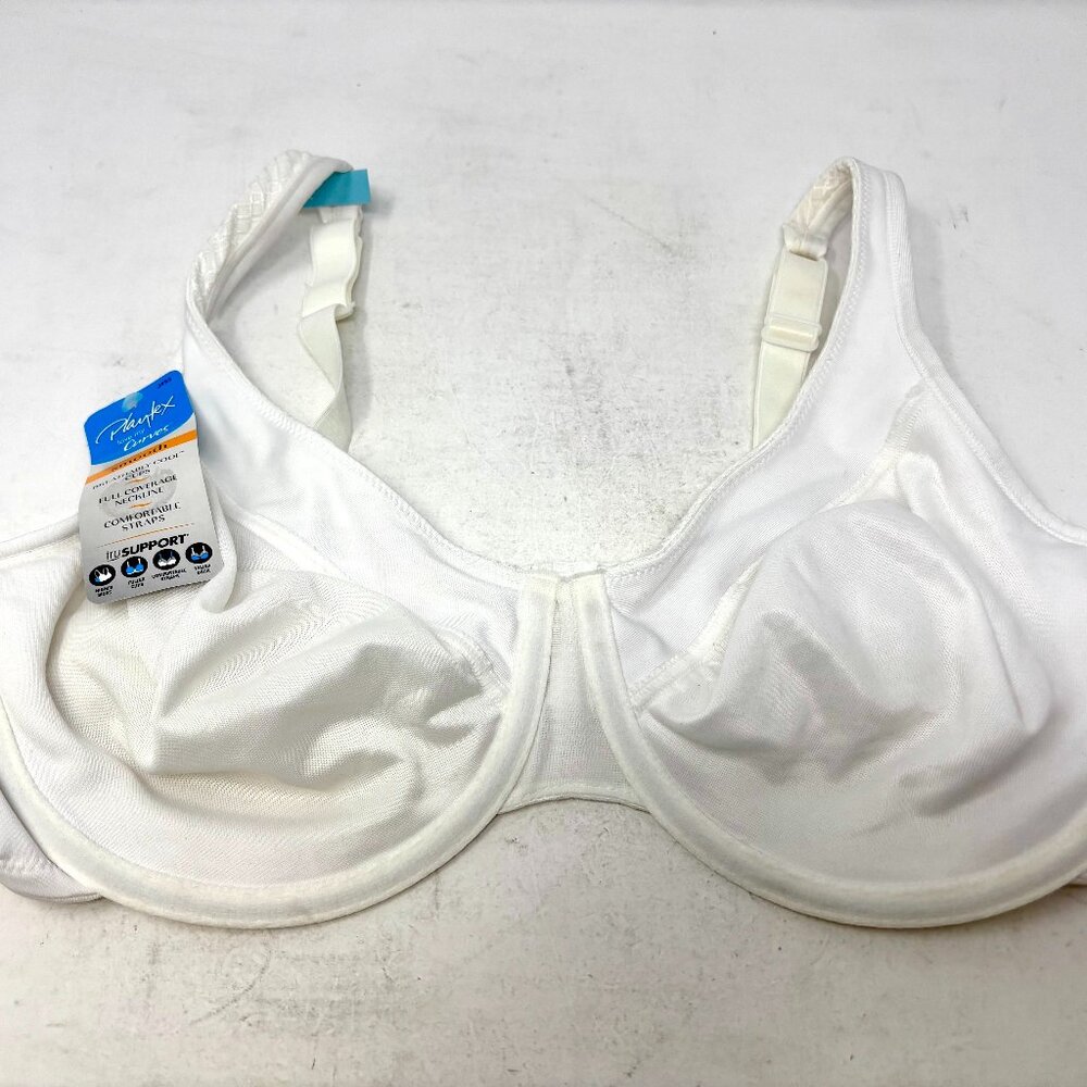 Playtex Love My Curves Incredibly Smooth Cool Underwire Bra White